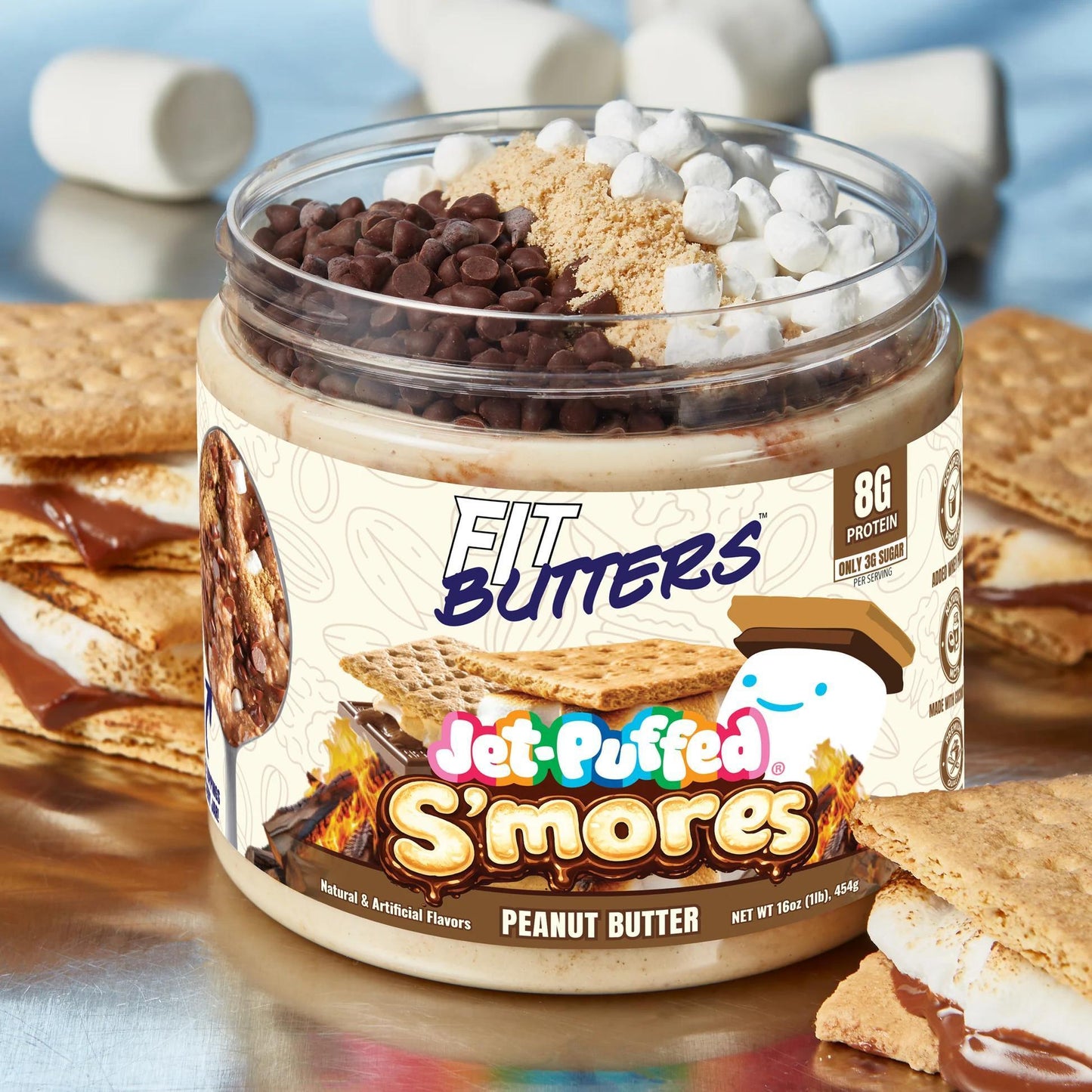 Fit Butters - Jet-Puffed S'mores 16oz - Food/Snacks -Animal Supps