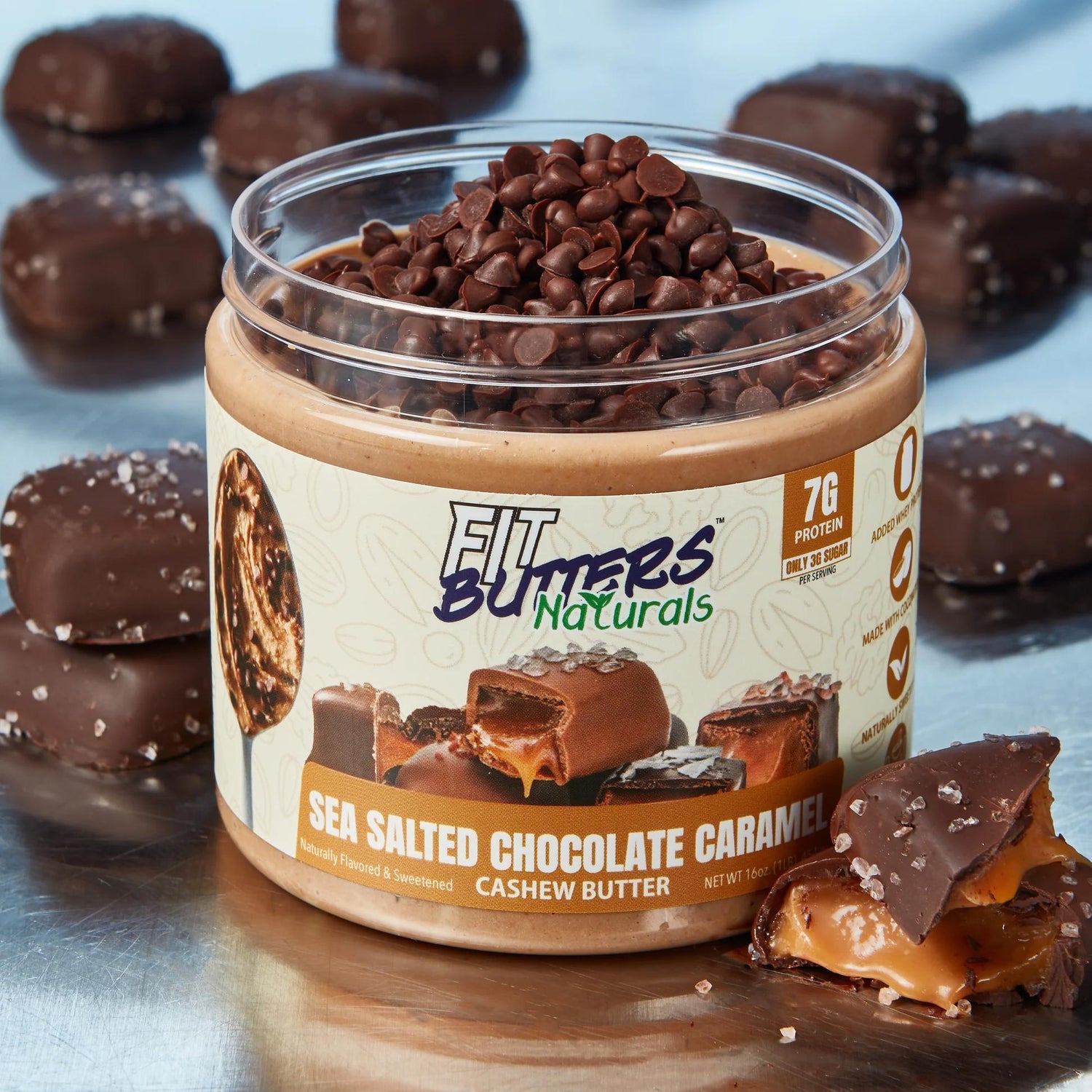 Fit Butters - Sea Salted Chocolate Caramel 16oz - Food/Snacks -Animal Supps