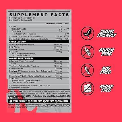 GHOST - LEGEND® v4 Pre - Workout - Blue Raspberry - Pre - Workout - Animal Supps | Sports Nutrition & Supplement Store | Vineland, NJ