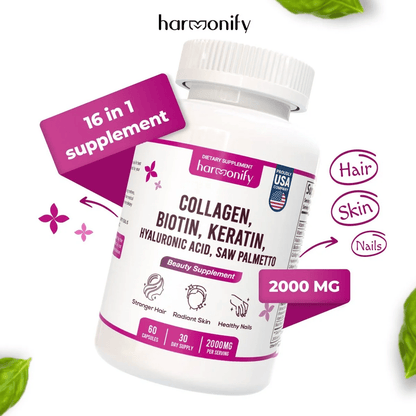 Harmonify - Collagen Biotin Keratin Hair, Skin & Nails Formula - 60ct - Vitamin & Mineral - Animal Supps | Sports Nutrition & Supplement Store | Vineland, NJ