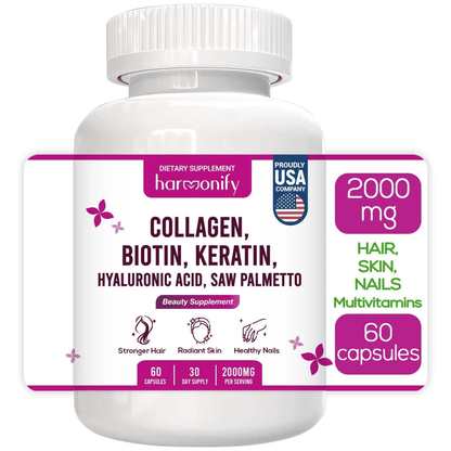 Harmonify - Collagen Biotin Keratin Hair, Skin & Nails Formula - 60ct - Vitamin & Mineral - Animal Supps | Sports Nutrition & Supplement Store | Vineland, NJ
