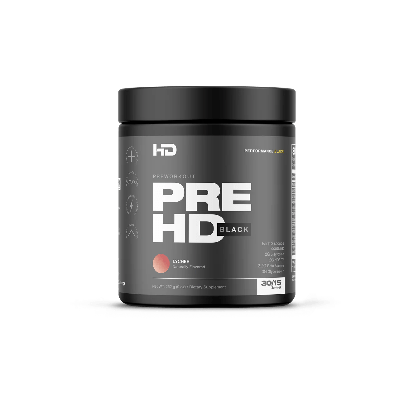 HD Muscle - PreHD Black - Lychee 15/30serv - Pre - Workout - Animal Supps | Sports Nutrition & Supplement Store | Vineland, NJ