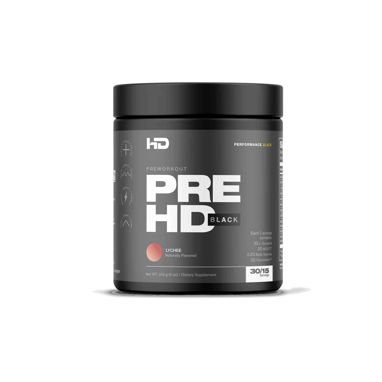 HD Muscle - PreHD Black - Lychee 15/30serv - Pre - Workout - Animal Supps | Sports Nutrition & Supplement Store | Vineland, NJ