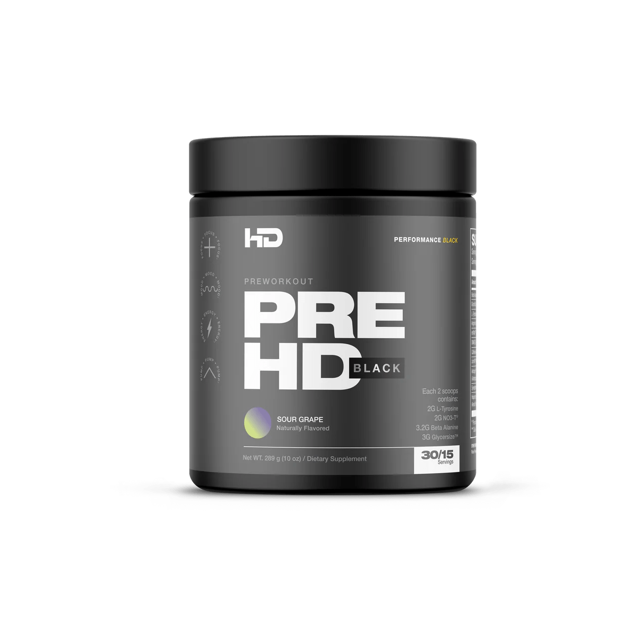HD Muscle - PreHD Black - Sour Grape 15/30serv - Pre - Workout - Animal Supps | Sports Nutrition & Supplement Store | Vineland, NJ