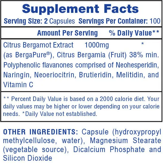 Hi - Tech Pharma - Citrus Bergamot Extract - 100ct - Herbal Supplement - Animal Supps | Supplement, Sports Nutrition, and Vitamin Shop | Vineland NJ