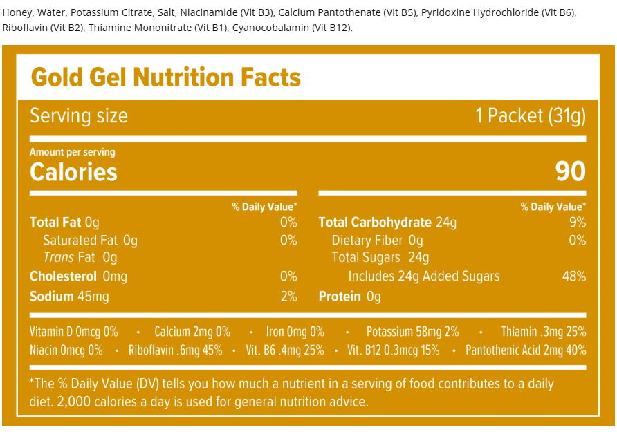 Honey Stinger - Energy Gel - Gold (Honey) - Food & Snacks - Animal Supps | Supplement, Sports Nutrition, and Vitamin Shop | Vineland NJ