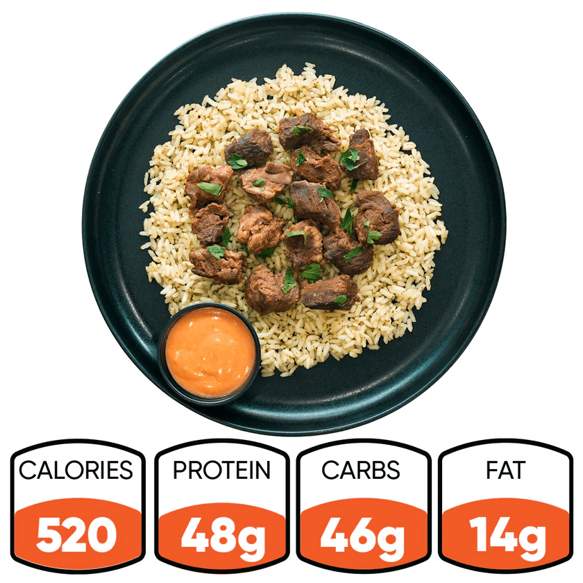 Hummus Fit - Meals - “GLORIOUS GAINS” Steak Bites & Cilantro Lime Rice - Prepared Meals - Animal Supps | Sports Nutrition & Supplement Store | Vineland, NJ