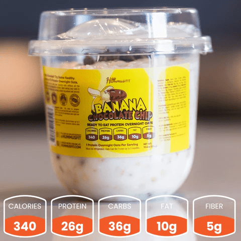 Hummus Fit - Overnight Oats by Buffin Muffin - Banana Chocolate Chip - Food/Snacks - Animal Supps | Sports Nutrition & Supplement Store | Vineland, NJ