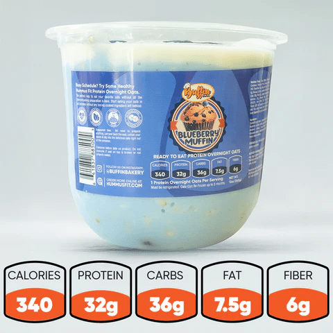 Hummus Fit - Overnight Oats by Buffin Muffin - Blueberry Muffin - Food/Snacks - Animal Supps | Sports Nutrition & Supplement Store | Vineland, NJ
