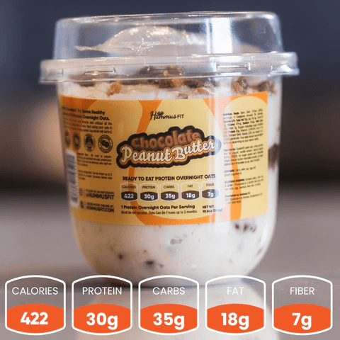 Hummus Fit - Overnight Oats by Buffin Muffin - Chocolate Peanut Butter - Food/Snacks - Animal Supps | Sports Nutrition & Supplement Store | Vineland, NJ