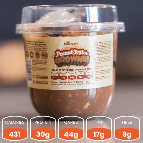 Hummus Fit - Overnight Oats by Buffin Muffin - Peanut Butter Brownie - Food/Snacks - Animal Supps | Sports Nutrition & Supplement Store | Vineland, NJ