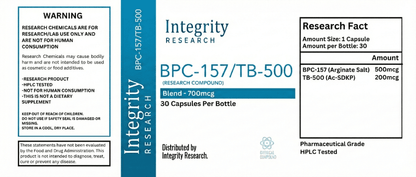 Integrity Research - TB - 500/BPC - 157 - 700mcg/blend 30ct - Peptides - Animal Supps | Sports Nutrition & Supplement Store | Vineland, NJ
