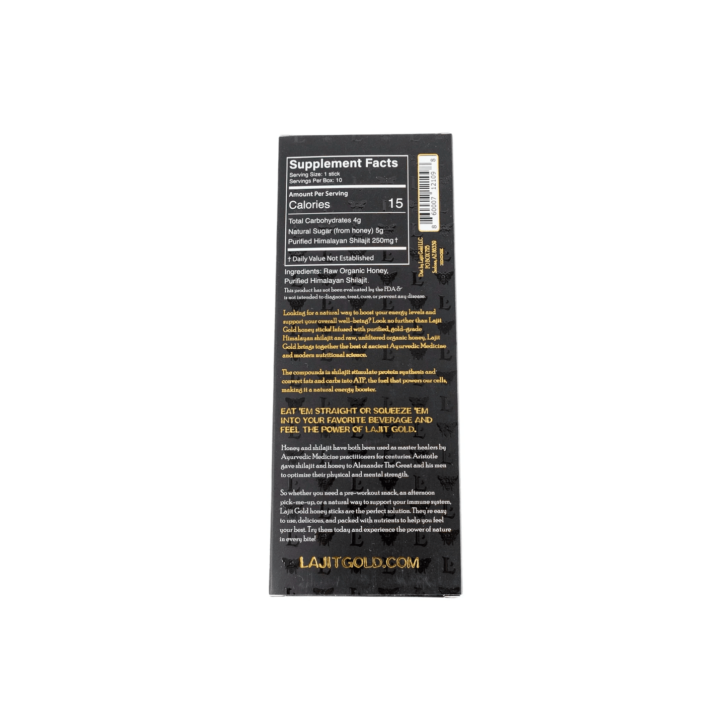 Lajit Gold - Shilajit Infused Honey Sticks - 10ct - Shilajit - Animal Supps | Sports Nutrition & Supplement Store | Vineland, NJ