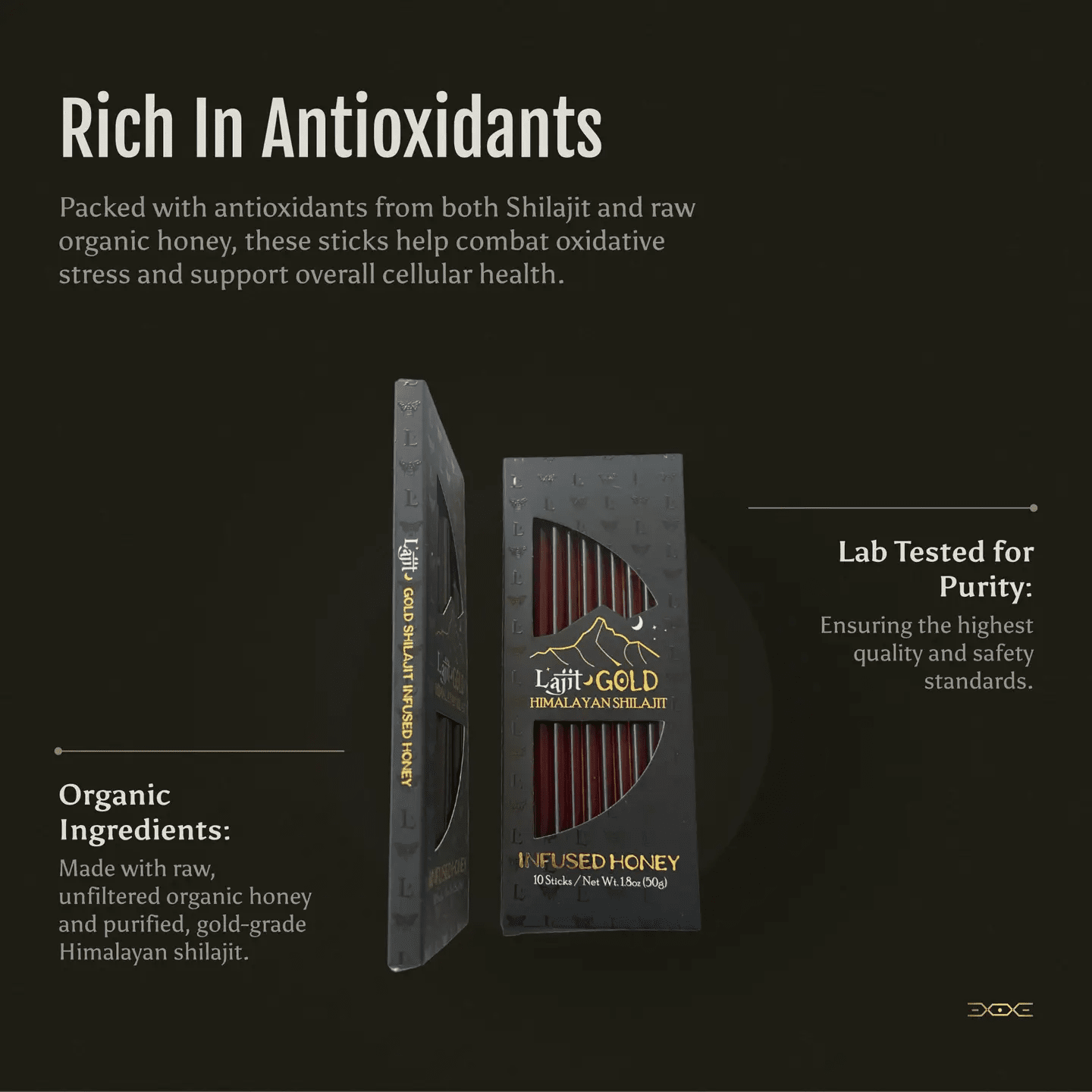 Lajit Gold - Shilajit Infused Honey Sticks - 10ct - Shilajit - Animal Supps | Sports Nutrition & Supplement Store | Vineland, NJ