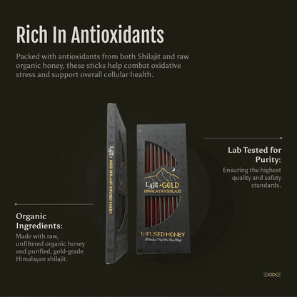 Lajit Gold - Shilajit Infused Honey Sticks - 10ct - Shilajit - Animal Supps | Sports Nutrition & Supplement Store | Vineland, NJ