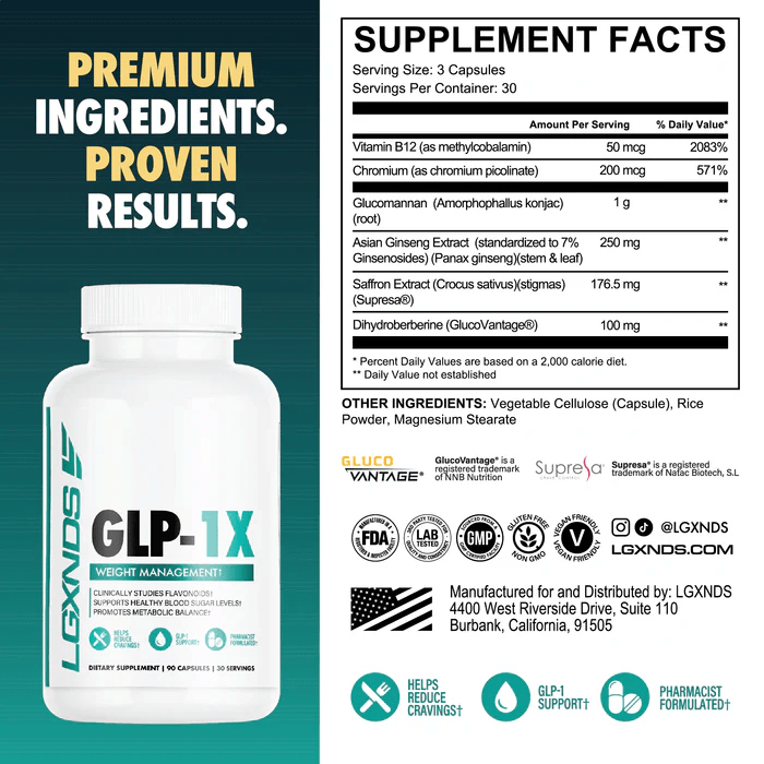 LGXNDS - GLP - 1X - 90ct - Glucose Support - Animal Supps | Sports Nutrition & Supplement Store | Vineland, NJ