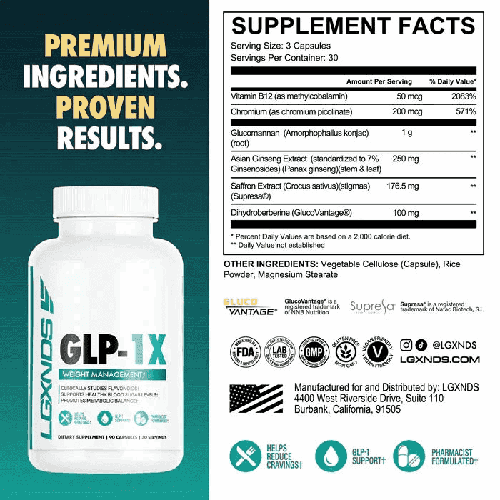 LGXNDS - GLP - 1X - 90ct - Glucose Support - Animal Supps | Sports Nutrition & Supplement Store | Vineland, NJ