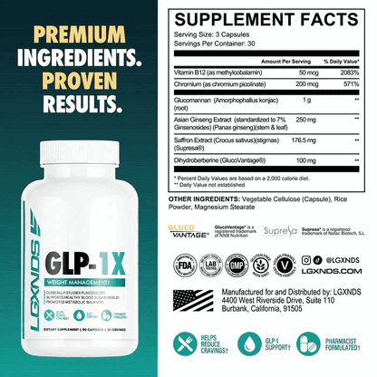 LGXNDS - GLP - 1X - 90ct - Glucose Support - Animal Supps | Sports Nutrition & Supplement Store | Vineland, NJ