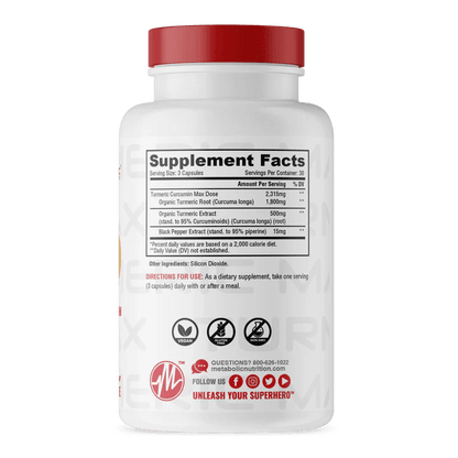 Metabolic Nutrition - Turmeric - 90ct - Herbal Supplement - Animal Supps | Sports Nutrition & Supplement Store | Vineland, NJ