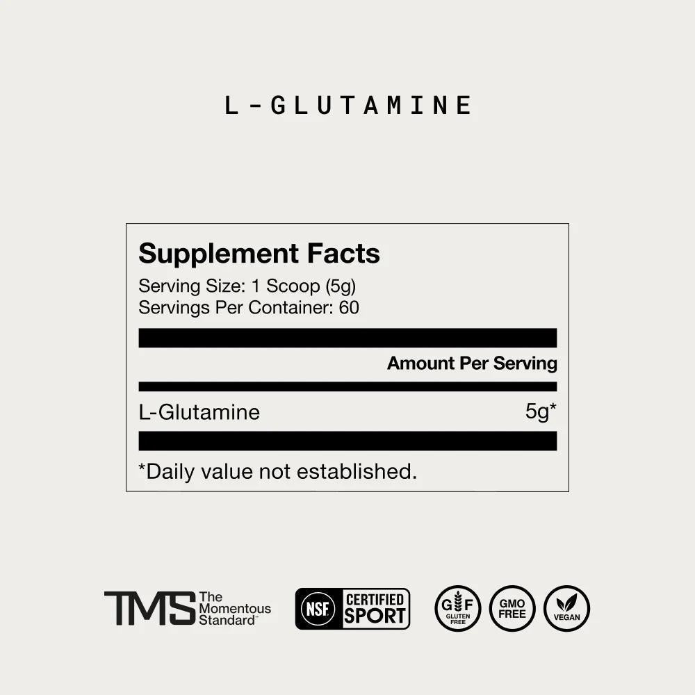 Momentous - L-Glutamine - 60serv - Vitamin & Mineral -Animal Supps | Supplement, Sports Nutrition, and Vitamin Shop | Vineland NJ