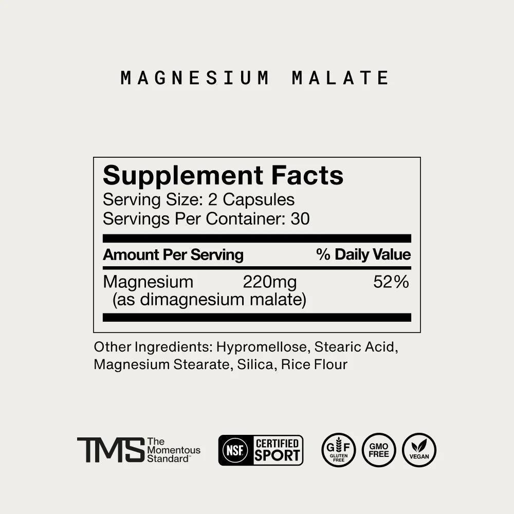 Momentous - Magnesium Malate - 60ct - Vitamin & Mineral -Animal Supps | Supplement, Sports Nutrition, and Vitamin Shop | Vineland NJ