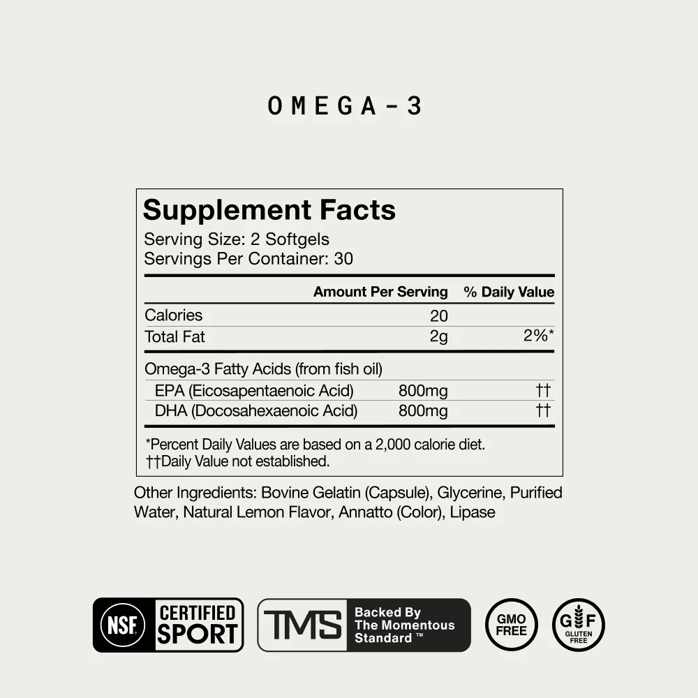 Momentous - Omega - 3 - 60ct - Vitamin & Mineral - Animal Supps | Supplement, Sports Nutrition, and Vitamin Shop | Vineland NJ