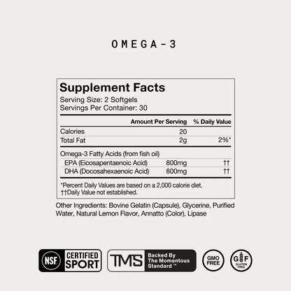 Momentous - Omega - 3 - 60ct - Vitamin & Mineral - Animal Supps | Supplement, Sports Nutrition, and Vitamin Shop | Vineland NJ