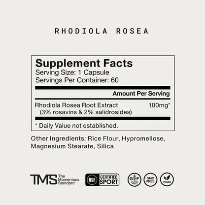 Momentous - Rhodiola Rosea - 60ct - Vitamin & Mineral -Animal Supps | Supplement, Sports Nutrition, and Vitamin Shop | Vineland NJ