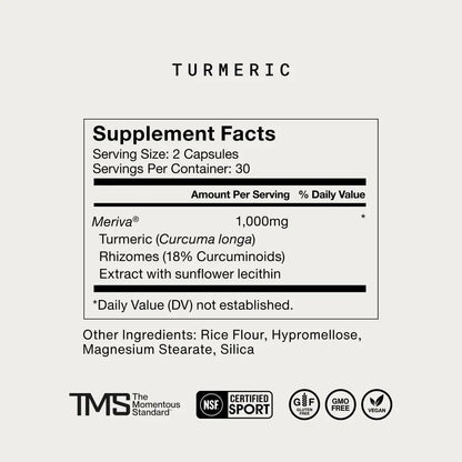 Momentous - Turmeric - 60ct - Vitamin & Mineral -Animal Supps | Supplement, Sports Nutrition, and Vitamin Shop | Vineland NJ
