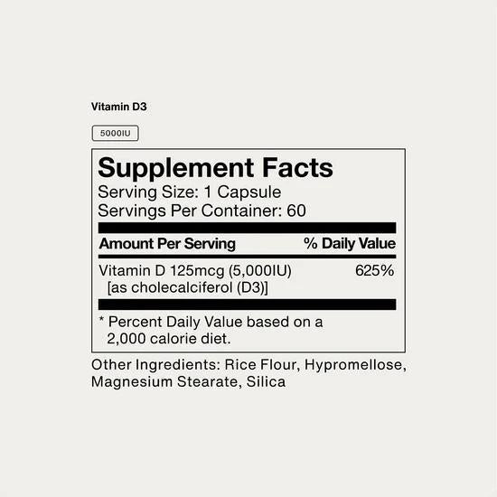 Momentous - Vitamin D3 5000IU - 60ct - Vitamin & Mineral -Animal Supps | Supplement, Sports Nutrition, and Vitamin Shop | Vineland NJ