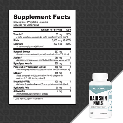 NutraBio - Hair Skin Nails - 30serv - Beauty Support - Animal Supps | Sports Nutrition & Supplement Store | Vineland, NJ