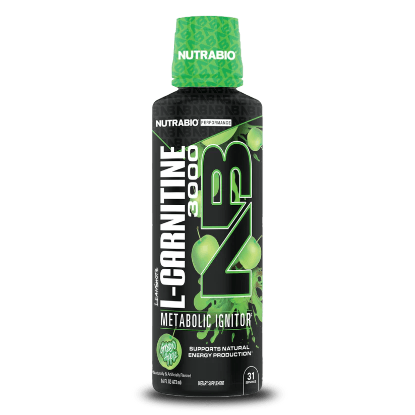 NutraBio - LeanShots L - Carnitine (3000mg) - Green Apple - Fat Burner - Animal Supps | Sports Nutrition & Supplement Store | Vineland, NJ