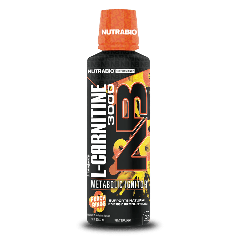 NutraBio - LeanShots L - Carnitine (3000mg) - Peach Rings - Fat Burner - Animal Supps | Sports Nutrition & Supplement Store | Vineland, NJ