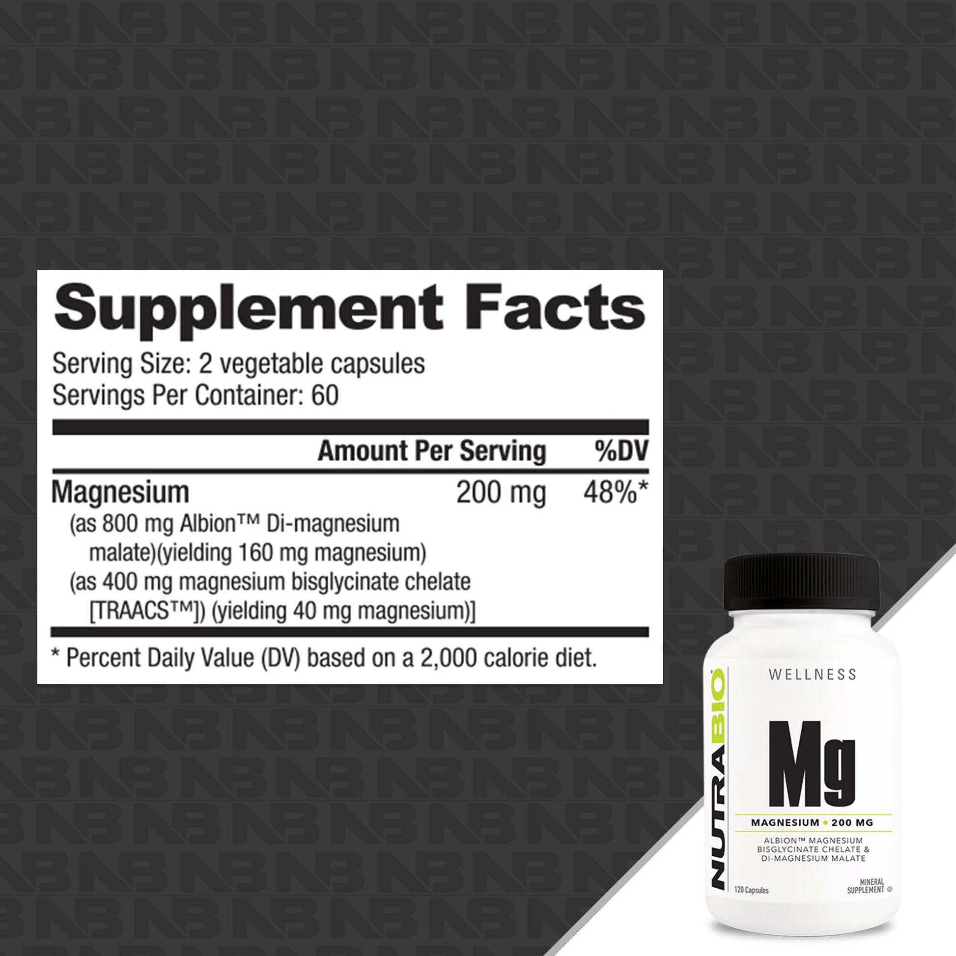 NutraBio - Magnesium Complex (200mg) - 120ct - Magnesium - Animal Supps | Sports Nutrition & Supplement Store | Vineland, NJ
