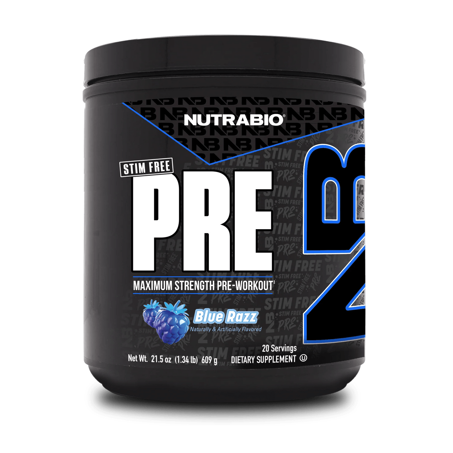 NutraBio - PRE Stim Free - Blue Razz - Non - Stim Pre Workout - Animal Supps | Sports Nutrition & Supplement Store | Vineland, NJ