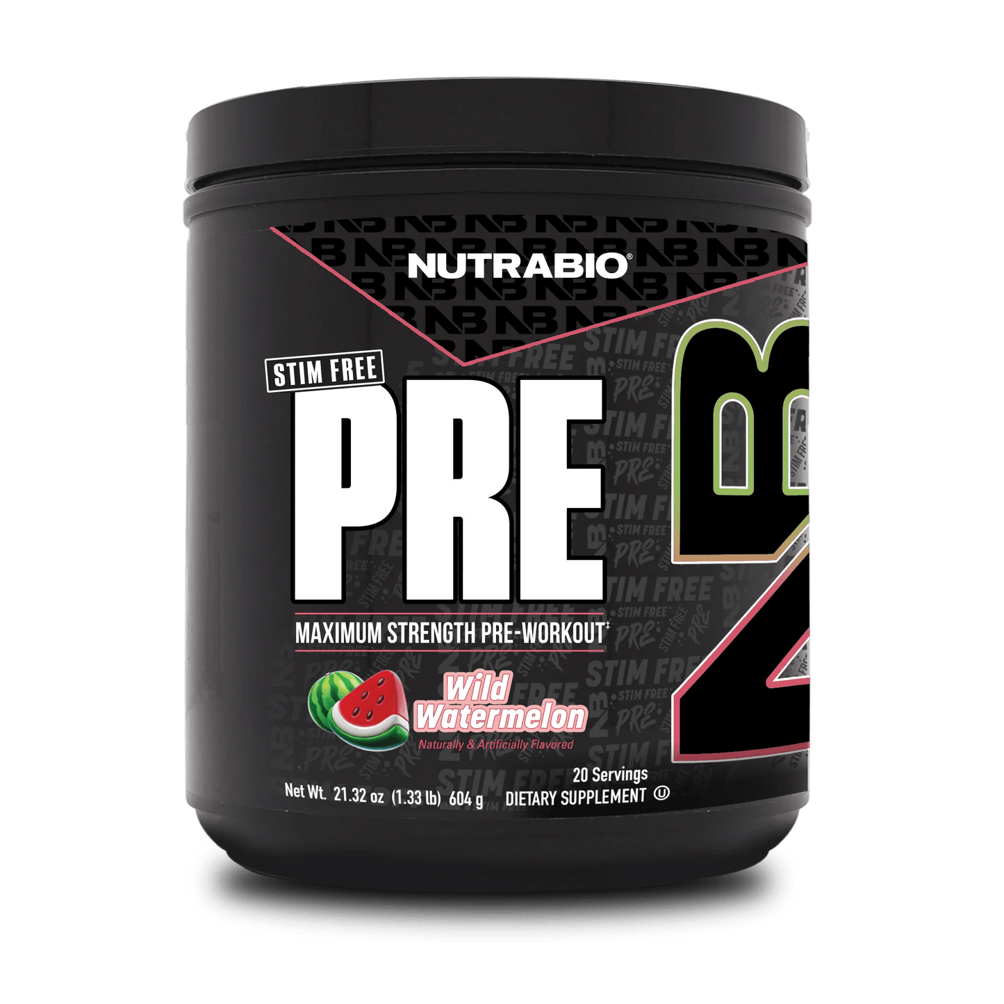 NutraBio - PRE Stim Free - Wild Watermelon - Non - Stim Pre Workout - Animal Supps | Sports Nutrition & Supplement Store | Vineland, NJ