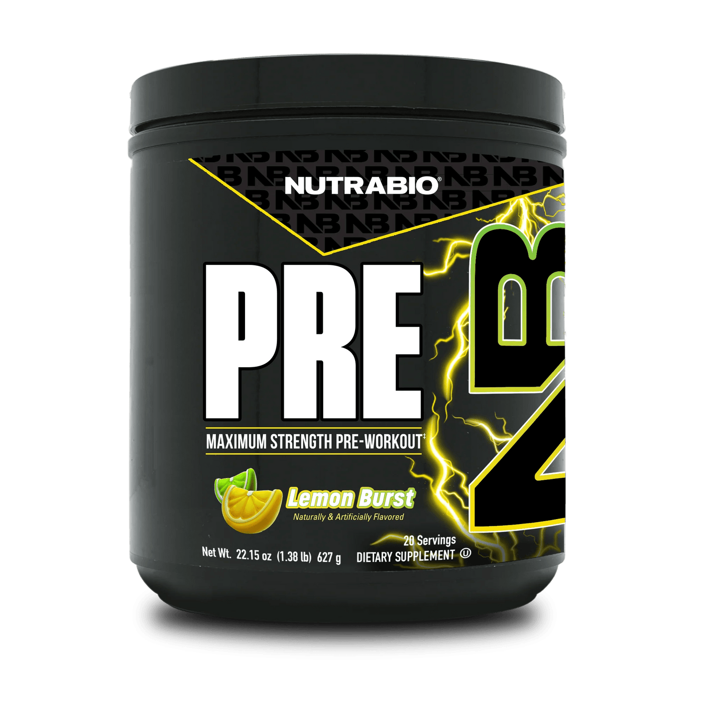 NutraBio - PRE Workout - Lemon Burst 20serv - Pre - Workout - Animal Supps | Sports Nutrition & Supplement Store | Vineland, NJ