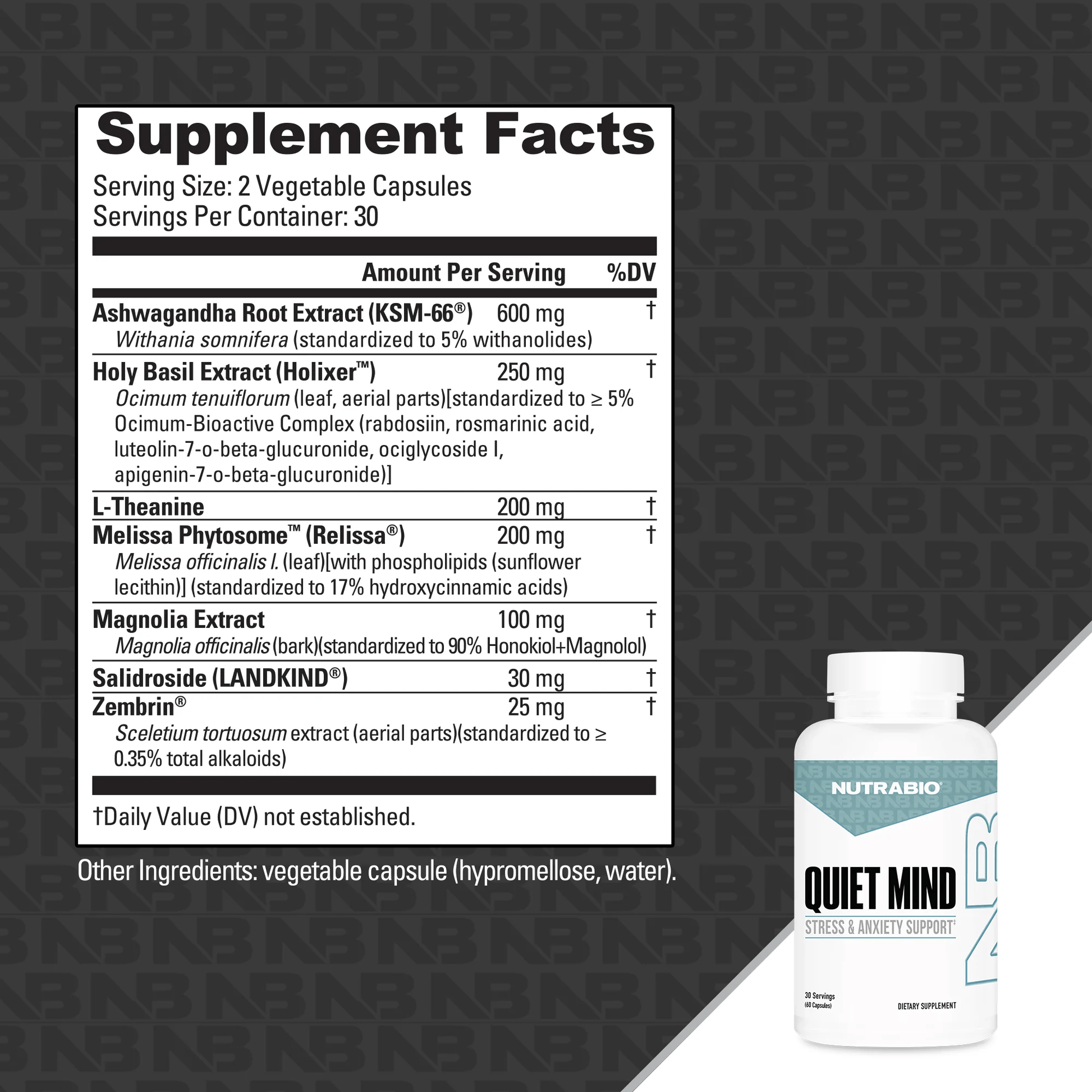 NutraBio - Quiet Mind - 30serv - Stress Support - Animal Supps | Sports Nutrition & Supplement Store | Vineland, NJ