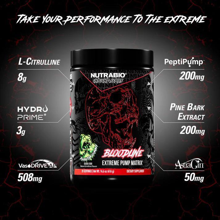 NutraBio Unbound Series - Bloodline Extreme Pump Matrix - Blood Moon Cherry - Pre - Workout - Animal Supps | Supplement, Sports Nutrition, and Vitamin Shop | Vineland NJ