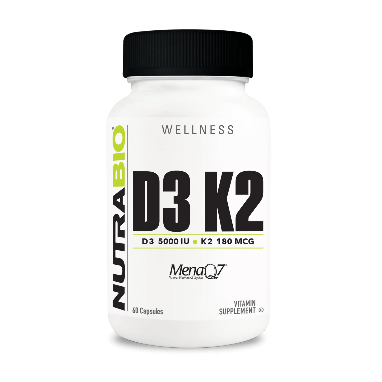 NutraBio - Vitamin D3 & K2 - 60ct - Vitamin & Mineral - Animal Supps | Sports Nutrition & Supplement Store | Vineland, NJ