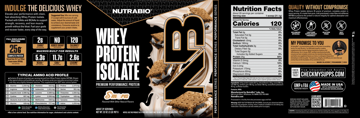 NutraBio - Whey Protein Isolate - Blueberry Muffin 2lb - Protein - Animal Supps | Supplement, Sports Nutrition, and Vitamin Shop | Vineland NJ