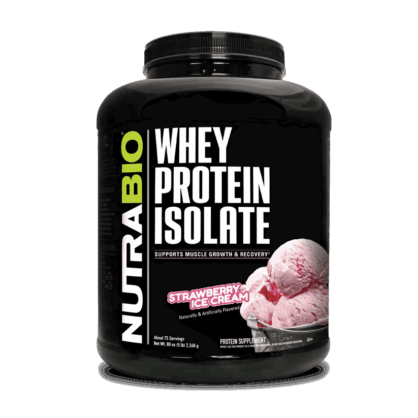 NutraBio - Whey Protein Isolate - Strawberry Ice Cream 5lb - Protein - Animal Supps | Sports Nutrition & Supplement Store | Vineland, NJ