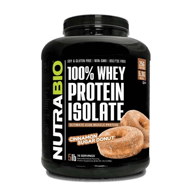 NutraBio - Whey Protein Isolate - Cinnamon Sugar Donut 5lb - Protein - Animal Supps | Sports Nutrition & Supplement Store | Vineland, NJ