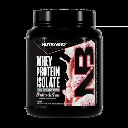 NutraBio - Whey Protein Isolate - Strawberry Ice Cream 20serv 1.49lb 1.49lb - Protein -Animal Supps | Supplement, Sports Nutrition, and Vitamin Shop | Vineland NJ