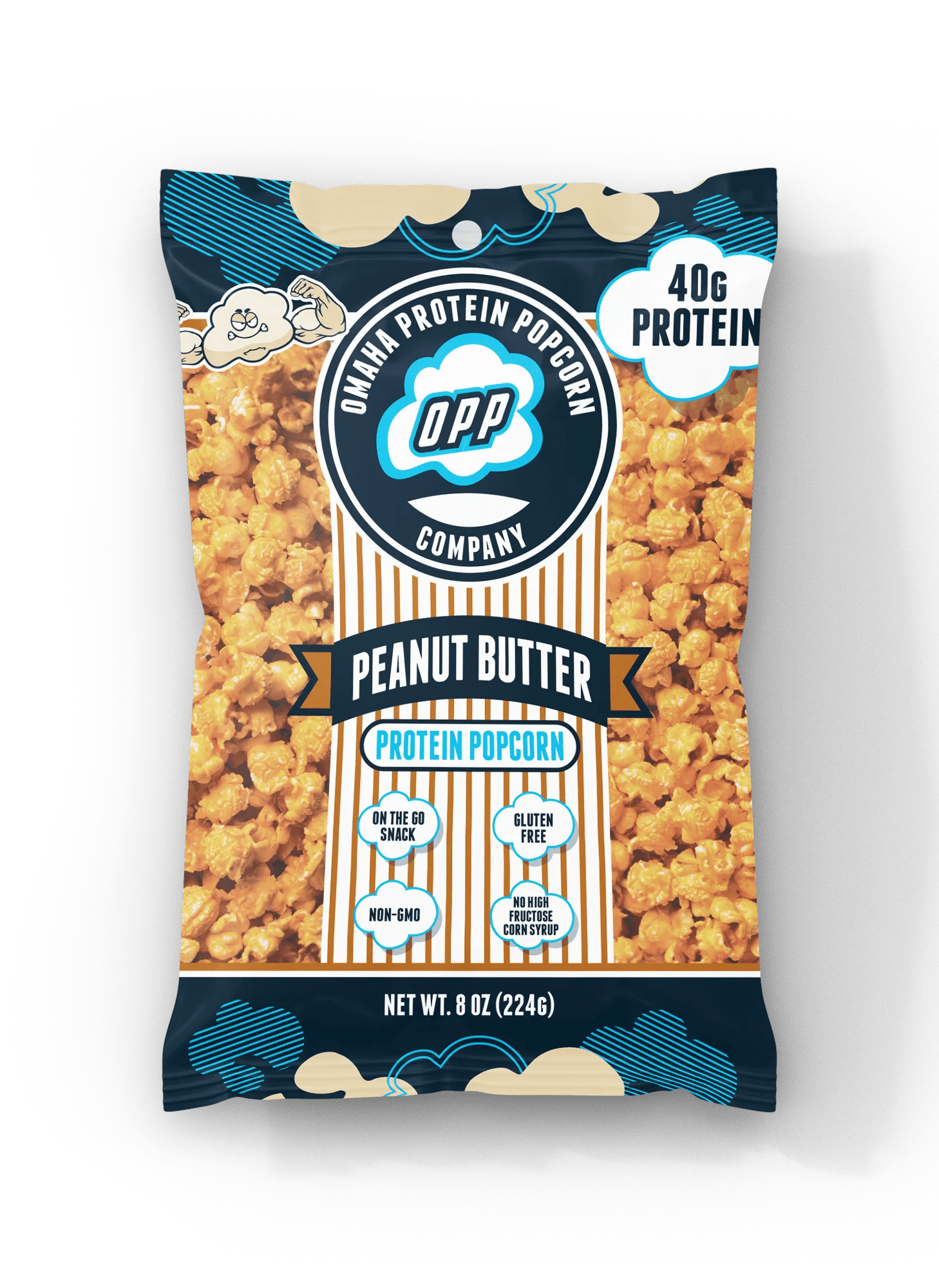 Omaha Protein Popcorn - Peanut Butter 8oz - Protein Snack - Animal Supps | Sports Nutrition & Supplement Store | Vineland, NJ