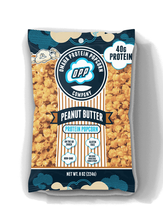 Omaha Protein Popcorn - Peanut Butter 8oz - Protein Snack - Animal Supps | Sports Nutrition & Supplement Store | Vineland, NJ