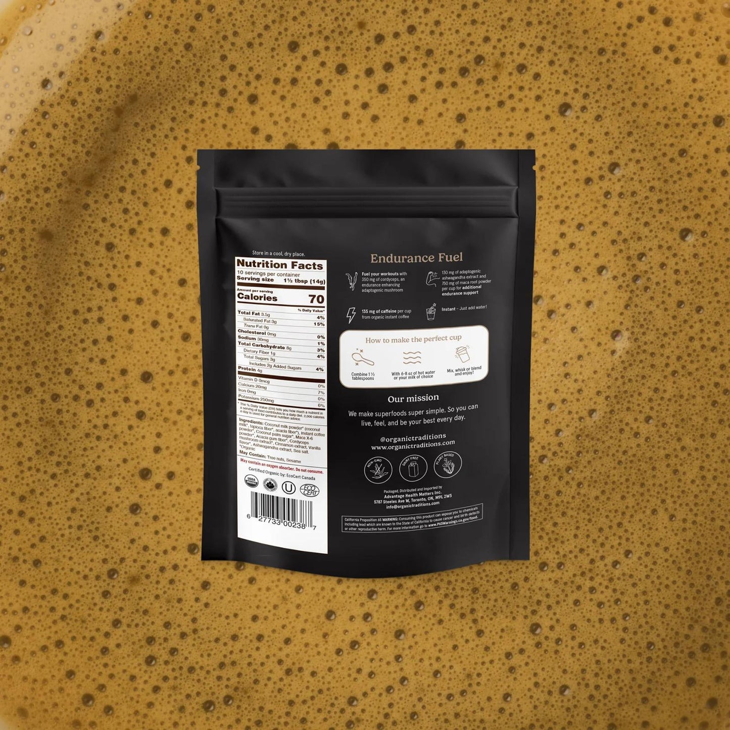 Organic Traditions Superfoods – Endurance Fuel Mushroom Coffee - 1 - Bag - Coffee - Animal Supps | Sports Nutrition & Supplement Store | Vineland, NJ