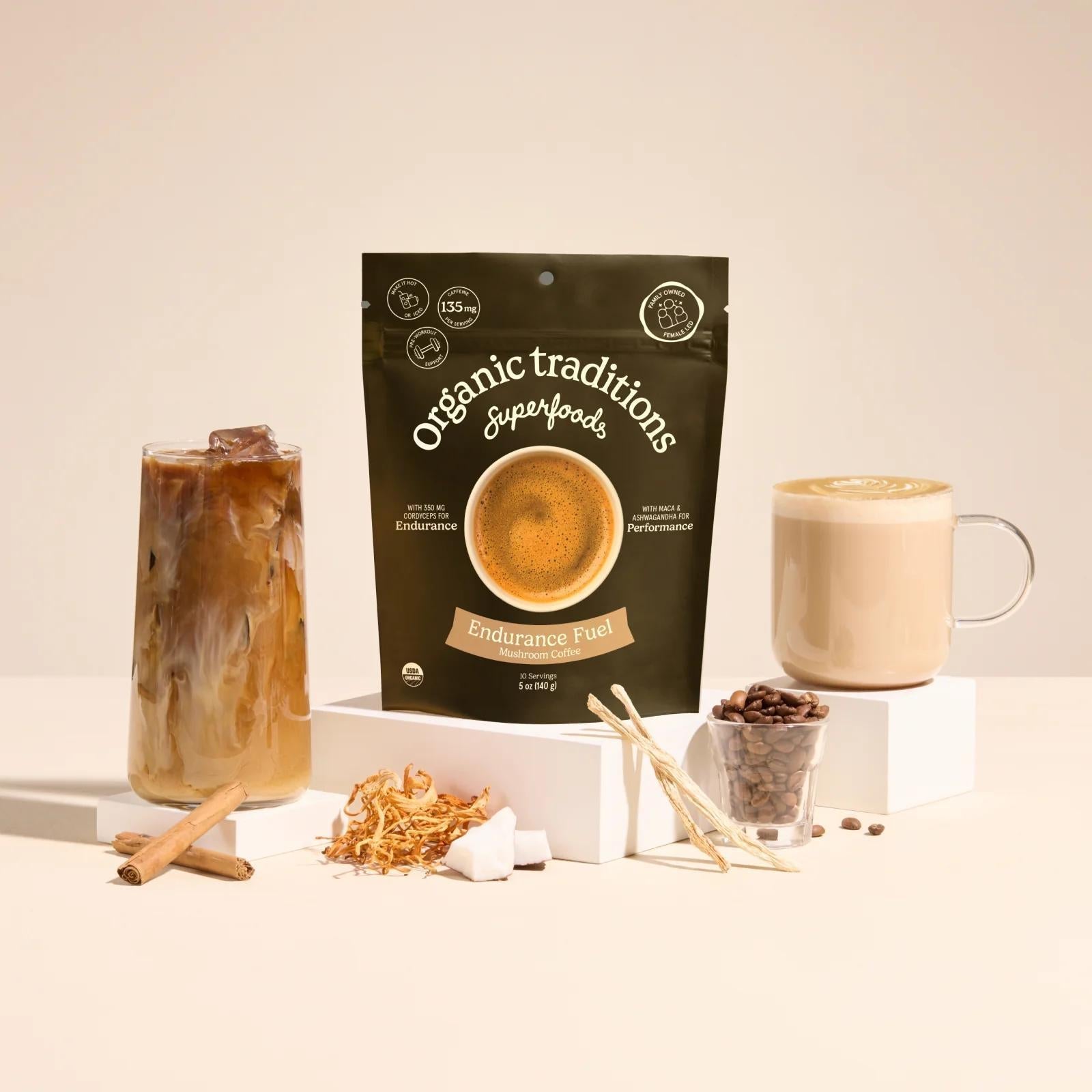 Organic Traditions Superfoods – Endurance Fuel Mushroom Coffee - 1 - Bag - Coffee - Animal Supps | Sports Nutrition & Supplement Store | Vineland, NJ