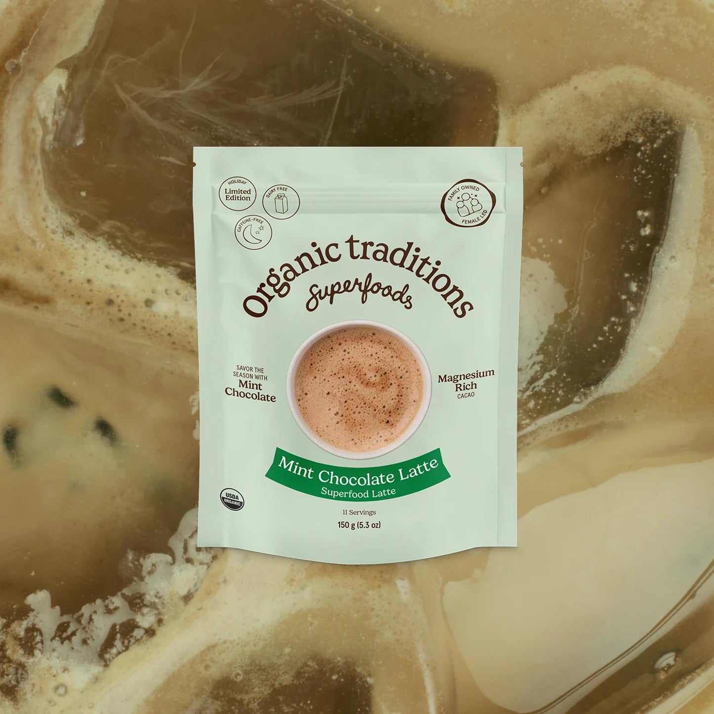 Organic Traditions Superfoods – Mint Chocolate Latte - 1 - Bag - Coffee - Animal Supps | Sports Nutrition & Supplement Store | Vineland, NJ