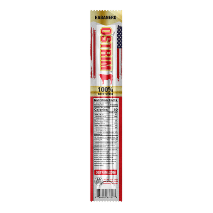 Ostrim - Grass - Fed Beef Sticks - Habanero Single - Meat Snacks - Animal Supps | Supplement, Sports Nutrition, and Vitamin Shop | Vineland NJ
